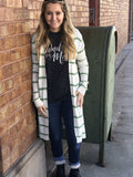 Ribbed Long Open Cardi