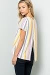 yellow striped cross back top