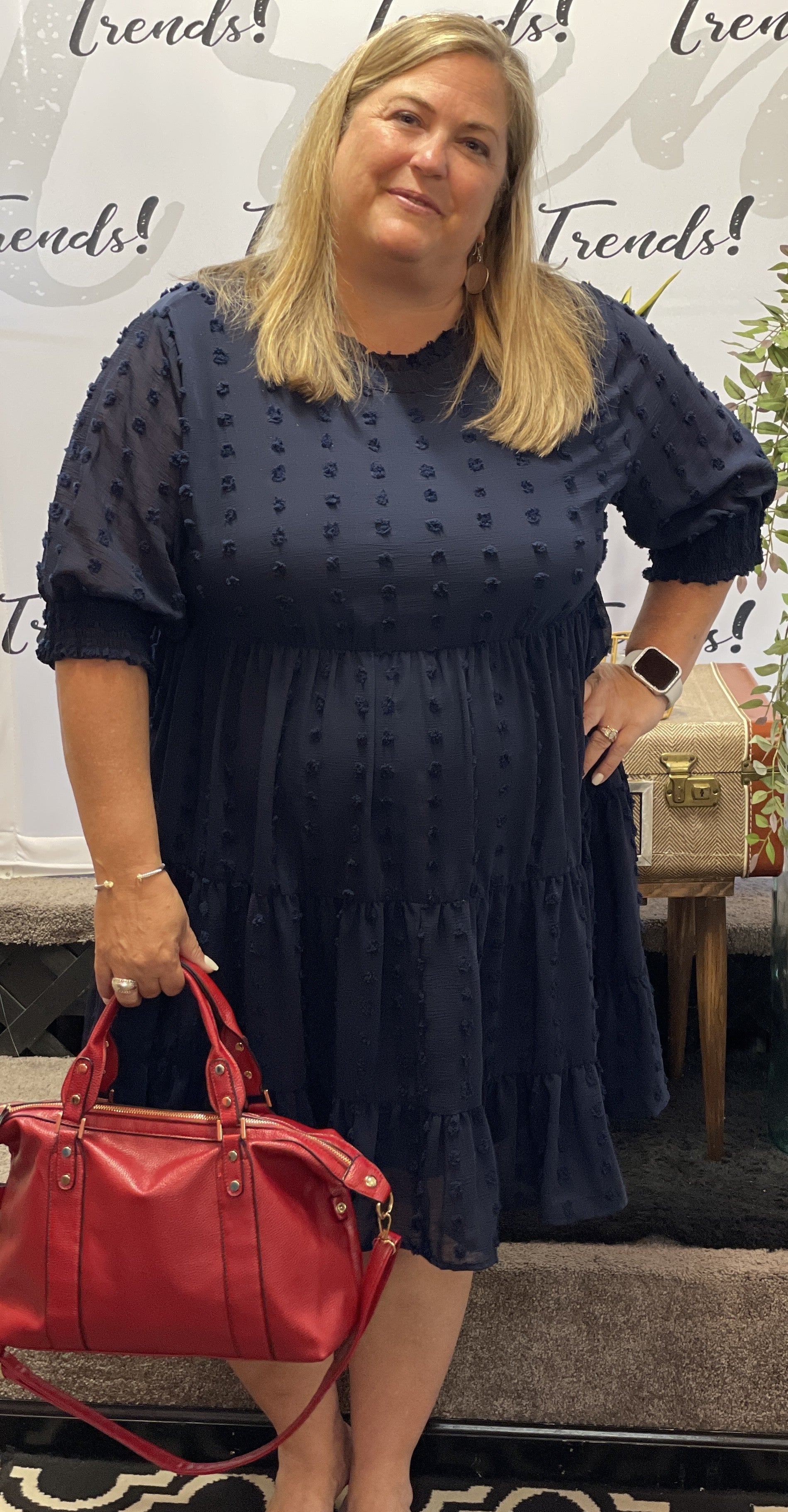 Swiss Dot Puff Sleeve Top