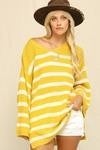 Striped Sweater w/ Bell Sleeve