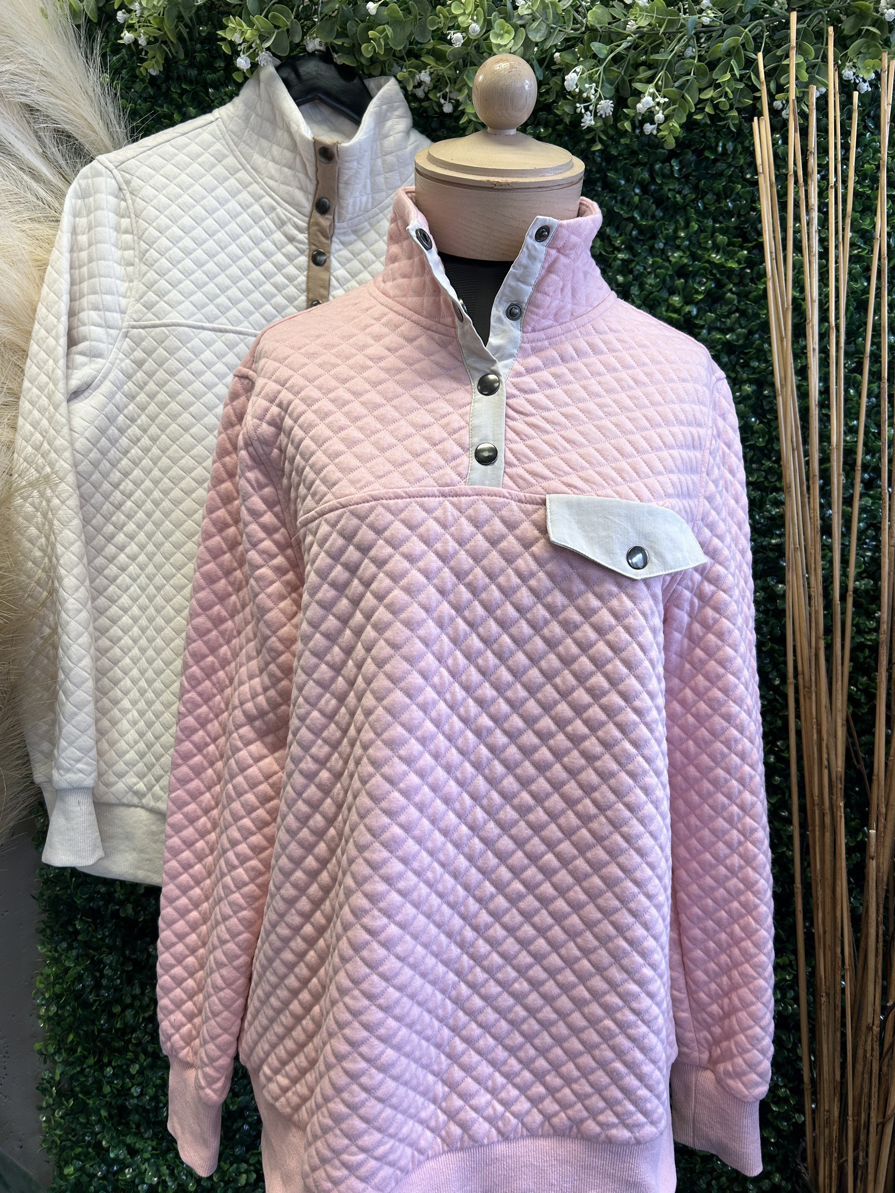 Diamond Quilted Pullover