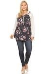floral/polka dot hoodie