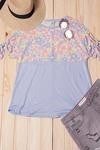 Lt. blue tie sleeve top