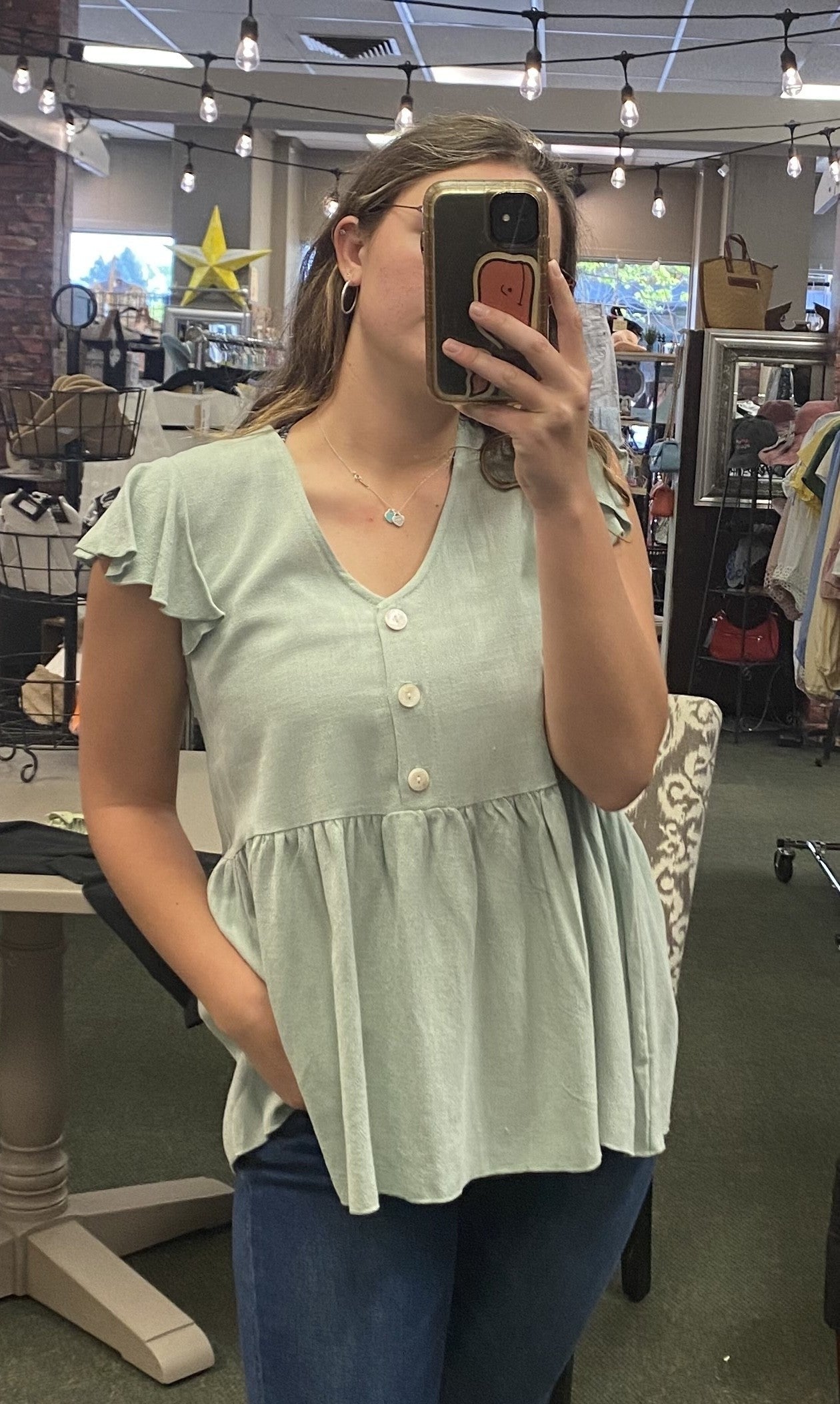 Linen Top w/ Buttons