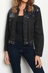 Black sequins jean jacket