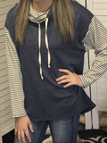 Striped and Solid knit hoodie