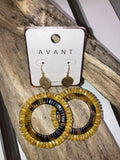 Mustard beaded earrings