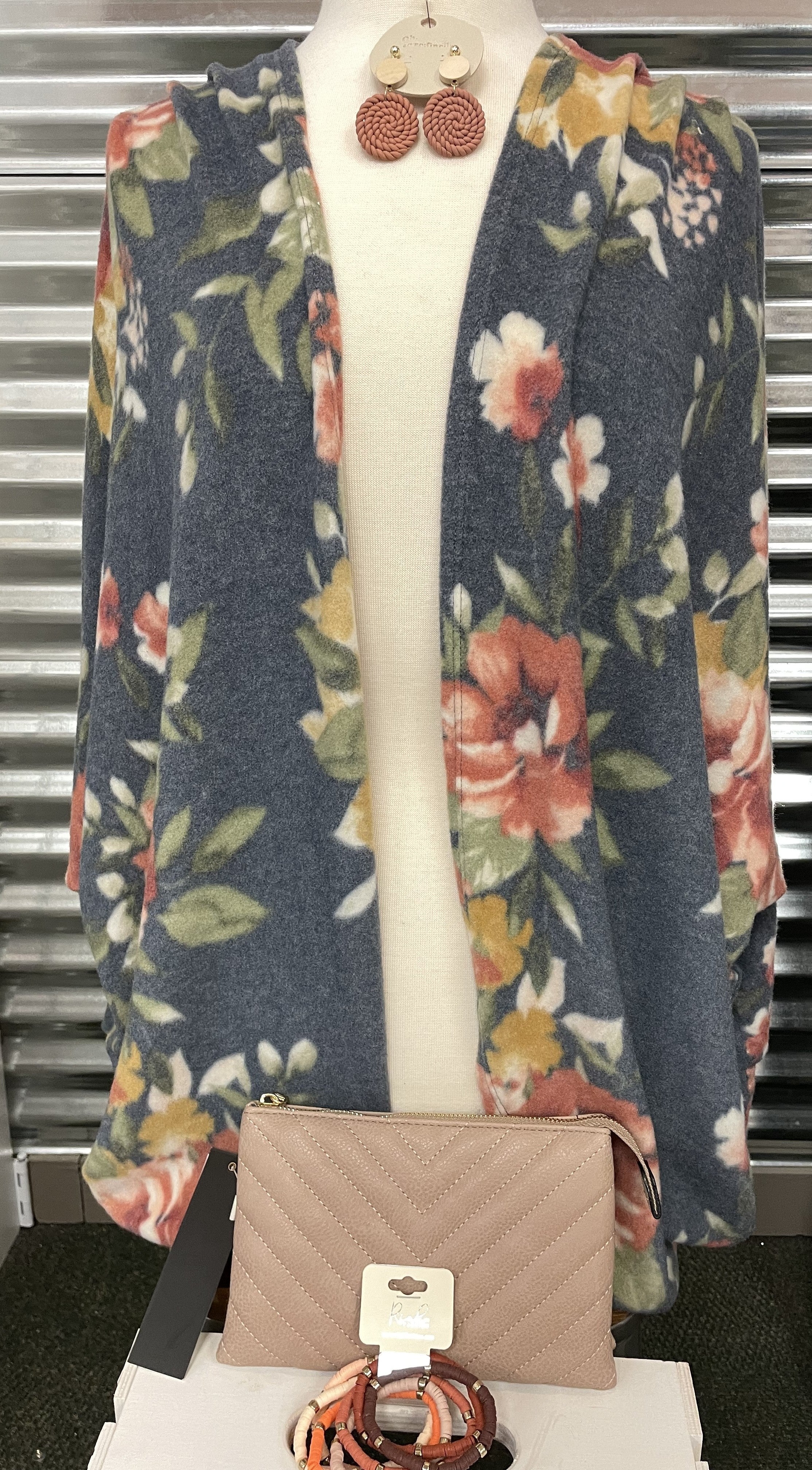 Soft Floral Card w/ Dolman Sleeves