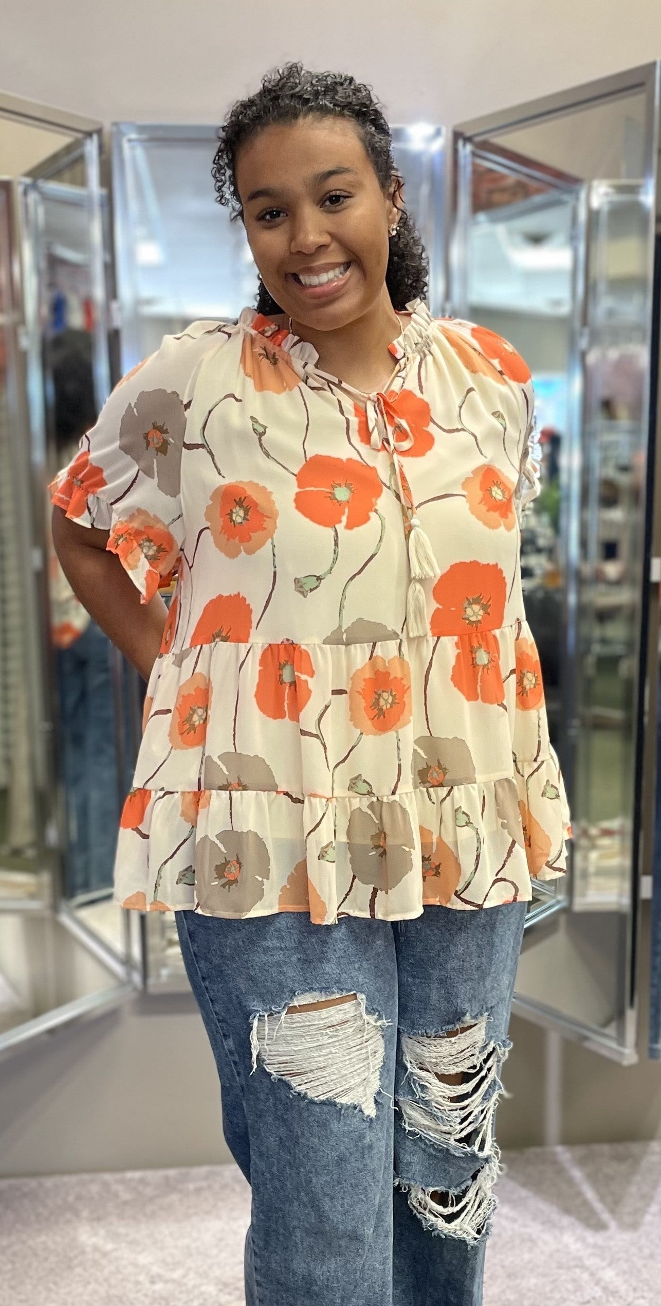 Poppy Tiered Sheer Top