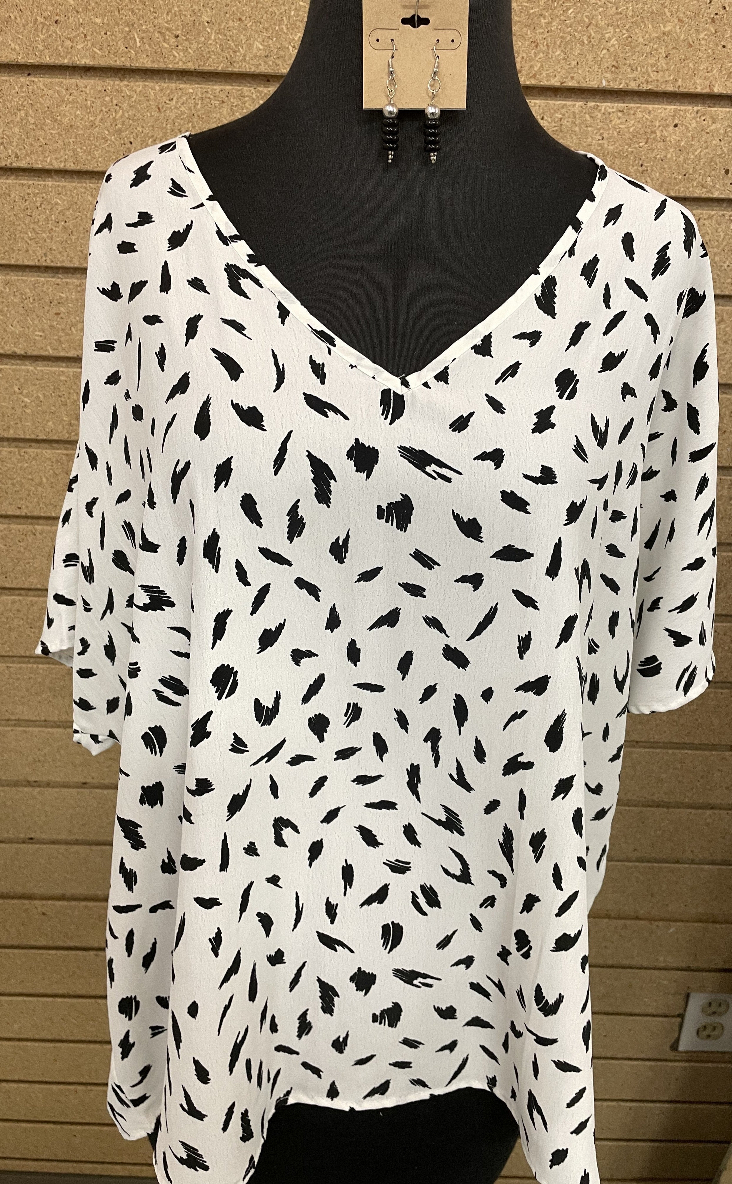 Print V-neck Top