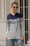 Color Block Leopard hoodie