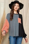 Soft Color Block Top