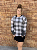 gray buffalo check pullover
