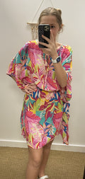 Tropical Print Dress Cover-up