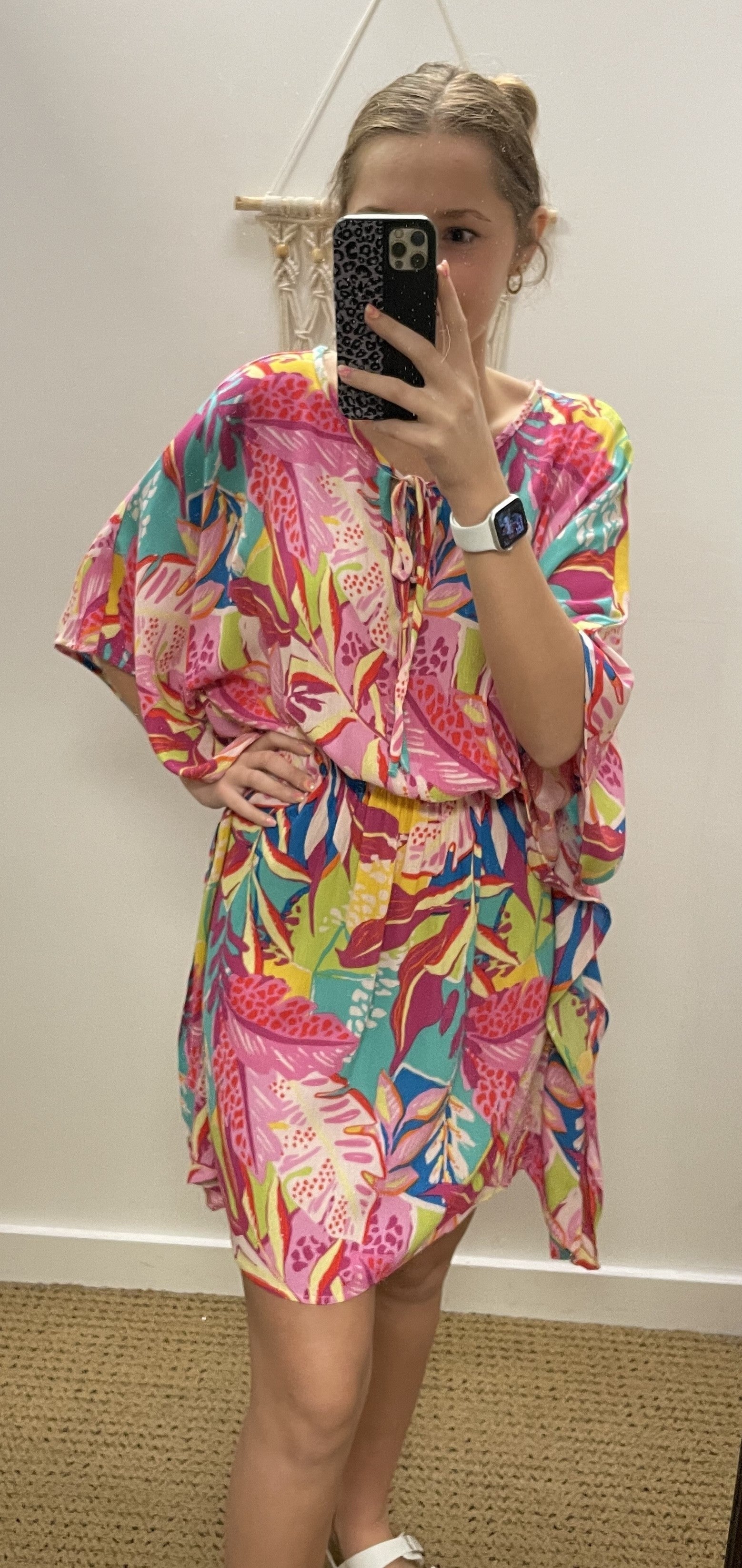 Tropical Print Dress Cover-up