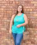 Mint Lace Tank Top