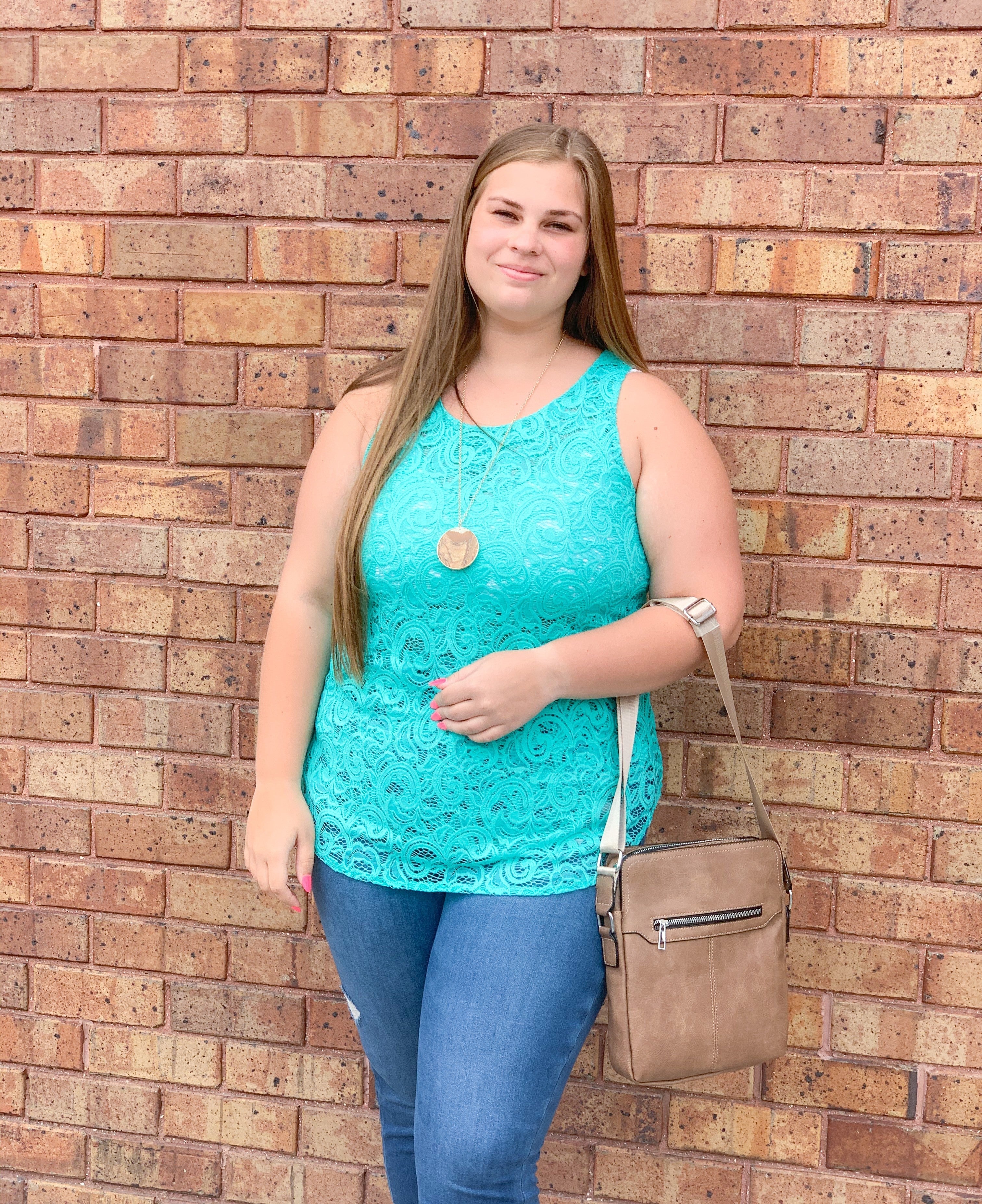 Mint Lace Tank Top