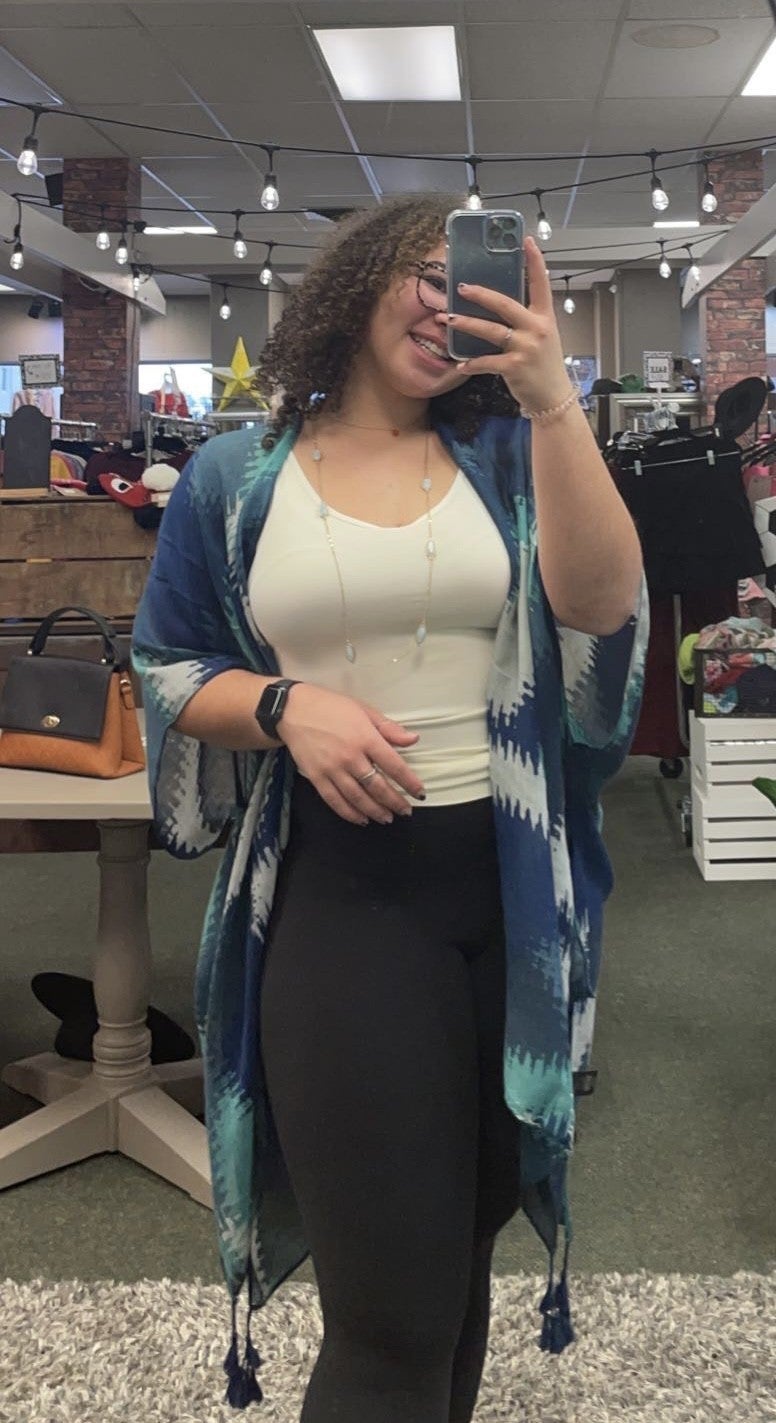 Navy Mosaic Kimono