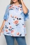 blue lace sleeve top