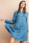 collared button down dress