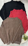 Oversized Mock Neck Chenille Sweater