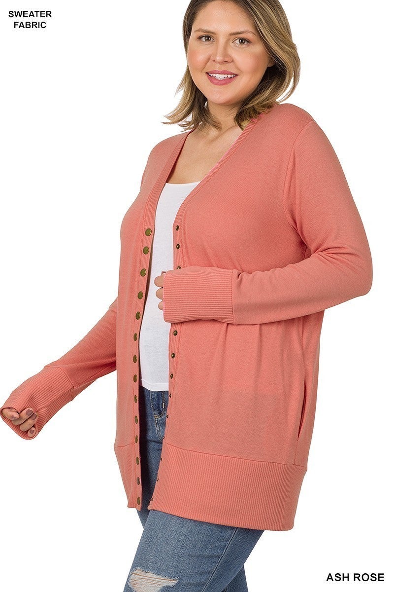 Snap Cardi w/ Pockets