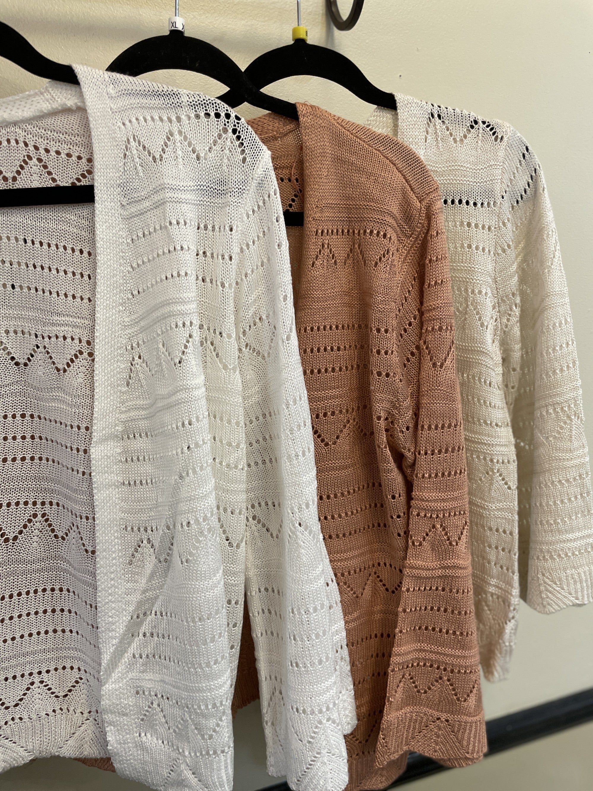 Eyelet Chevron Knit Cardi