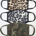 Brown cheetah face mask
