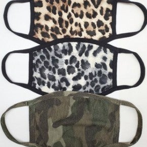 Brown cheetah face mask