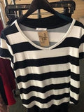 Black and white striped top