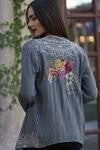 striped jacket with embroidered back