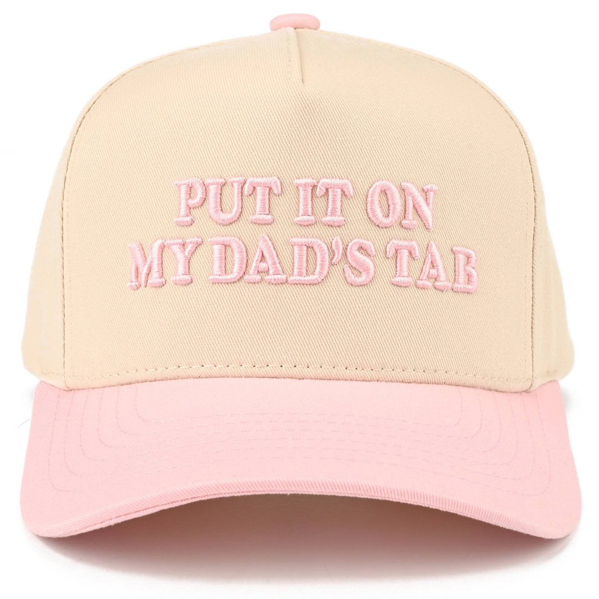 C.C Junior PUT IT ON MY DAD'S TAB Two Tone Snapback Cap: Hot Pink