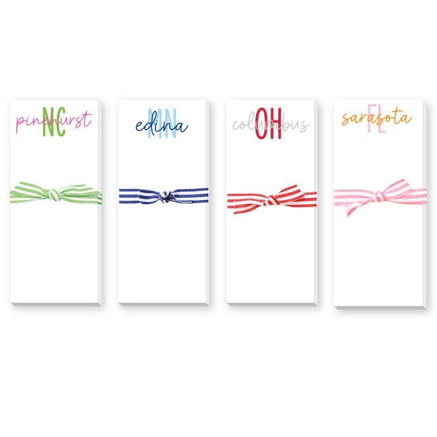 CITY AND STATE SKINNIE NOTEPAD: NAVY AND LIGHT BLUE