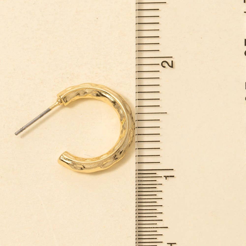 Gold Dipped Warped Hoop Earrings: GOLD