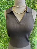 Collared Ribbed Crop