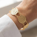 Textured Coins Chain Bracelet: GD