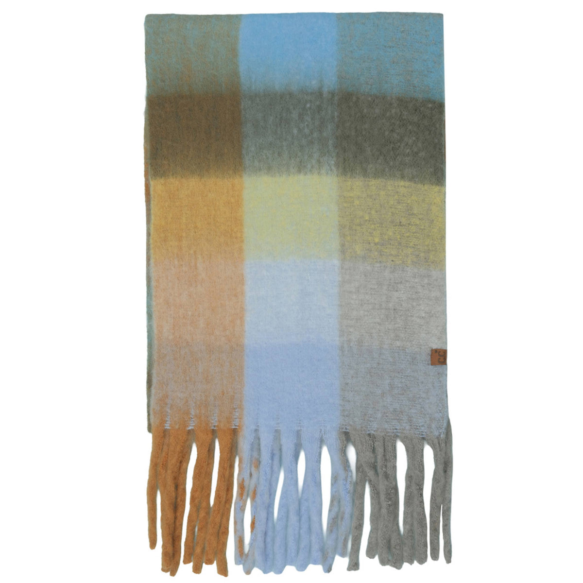 C.C Multi Color Block Plaid Check Pattern Woven Winter Scarf: 22