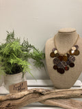 cheetah layered disc necklace