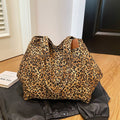 Vintage Fashion Leopard Print Shoulder Bag: Brown
