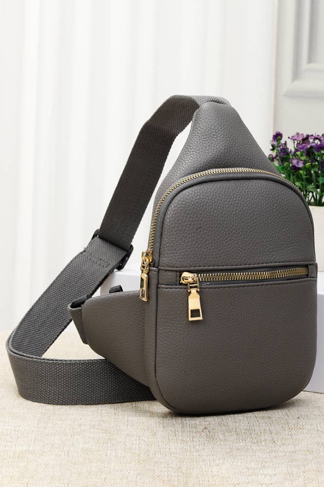Solid PU Sling Bag: Turquoise