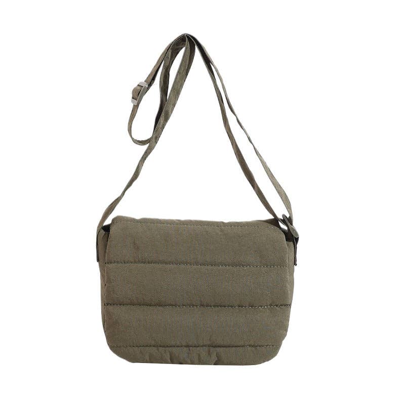 Afton Quilted Foldover Crossbody: Olive