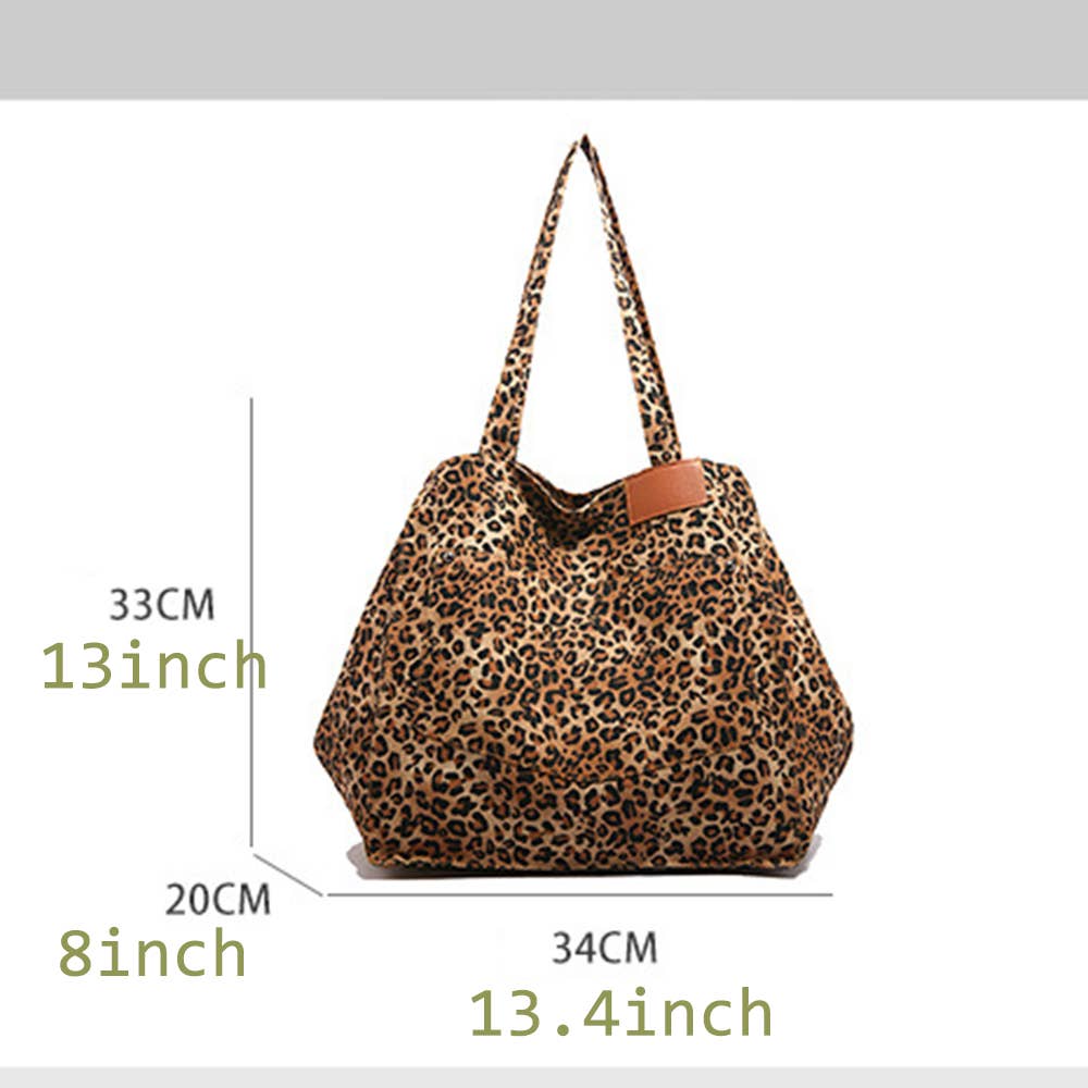 Vintage Fashion Leopard Print Shoulder Bag: Brown