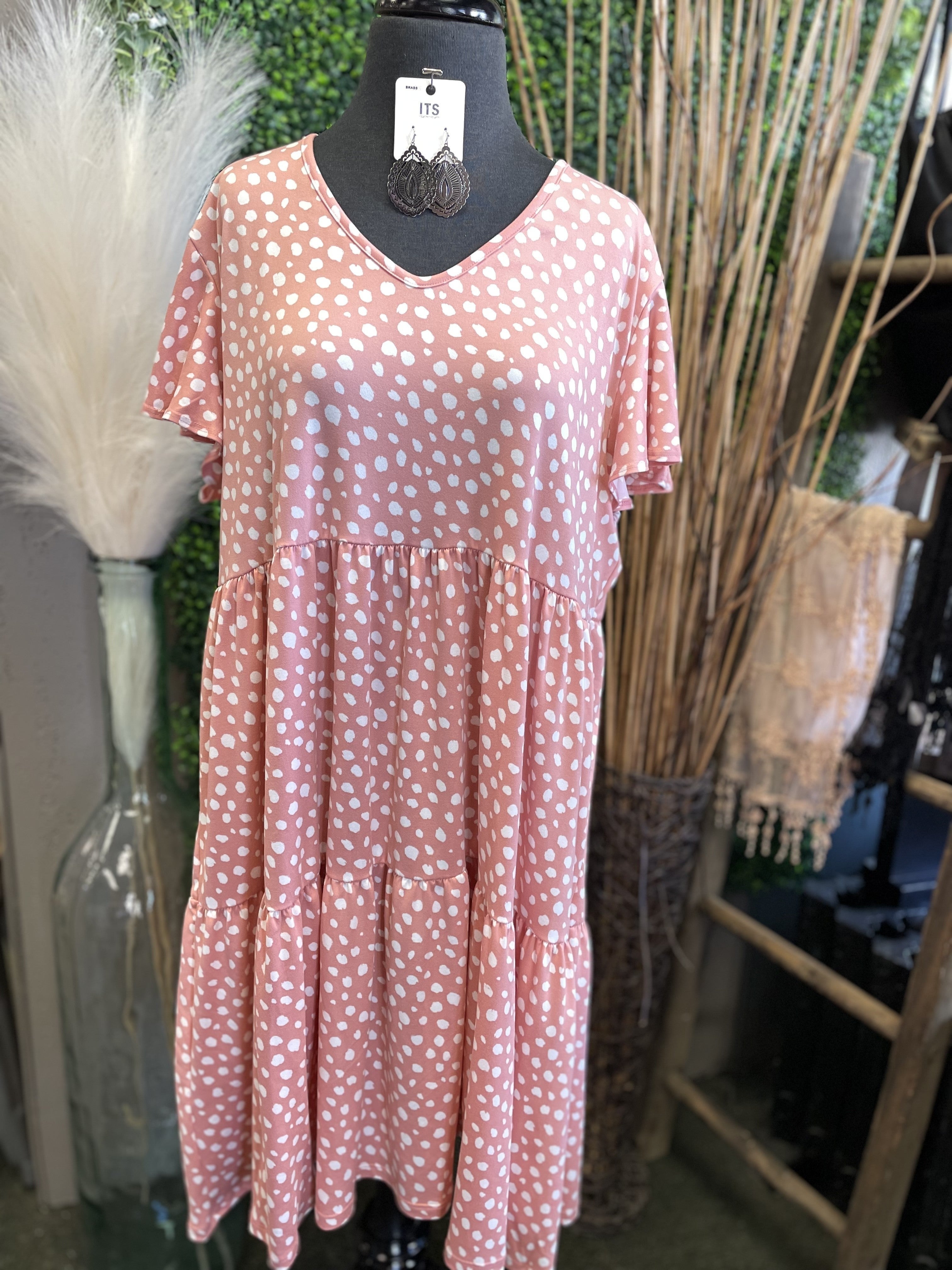 Leopard Print Layered Ruffle Dress