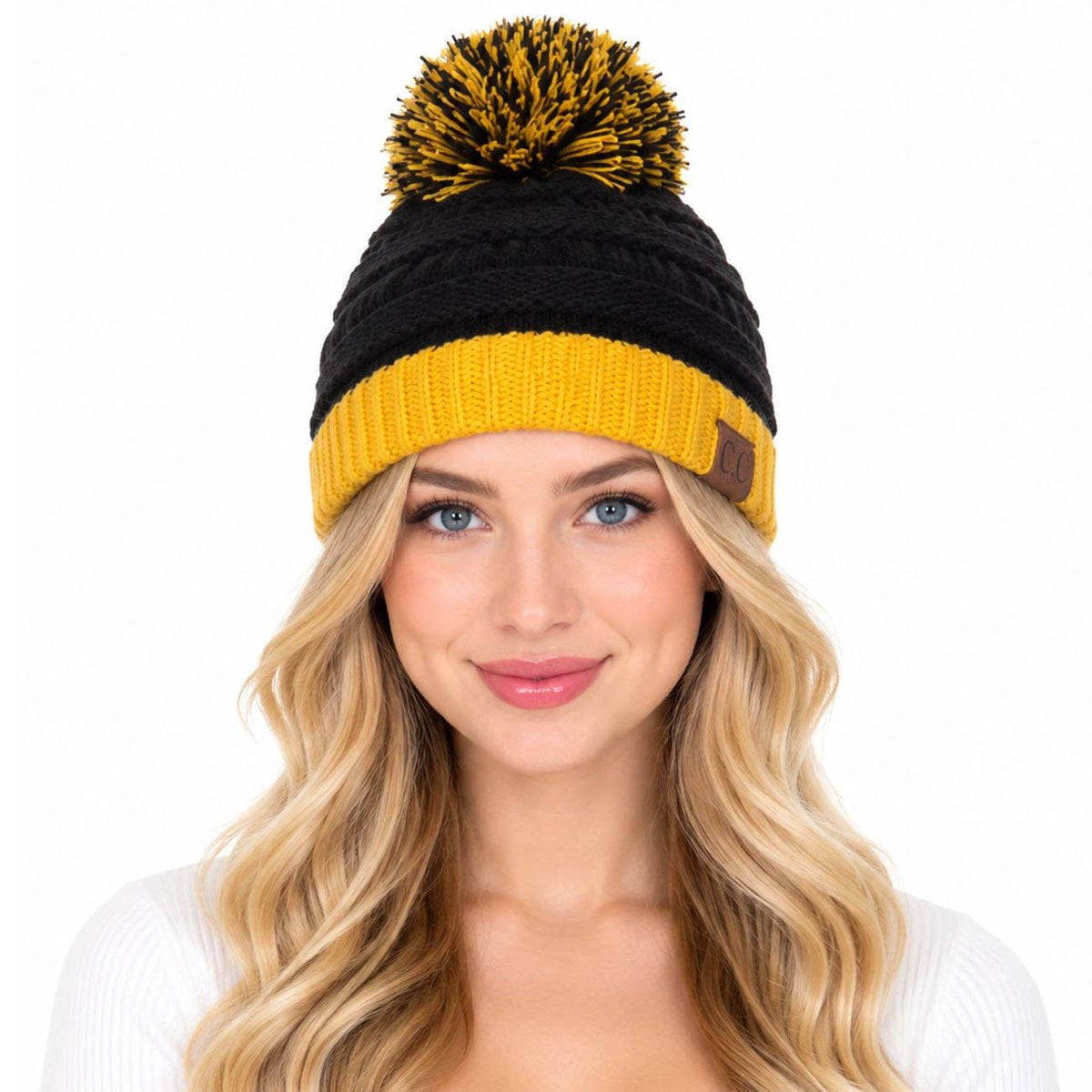 C.C Team College Color Game Day Beanie: 08. Orange/White
