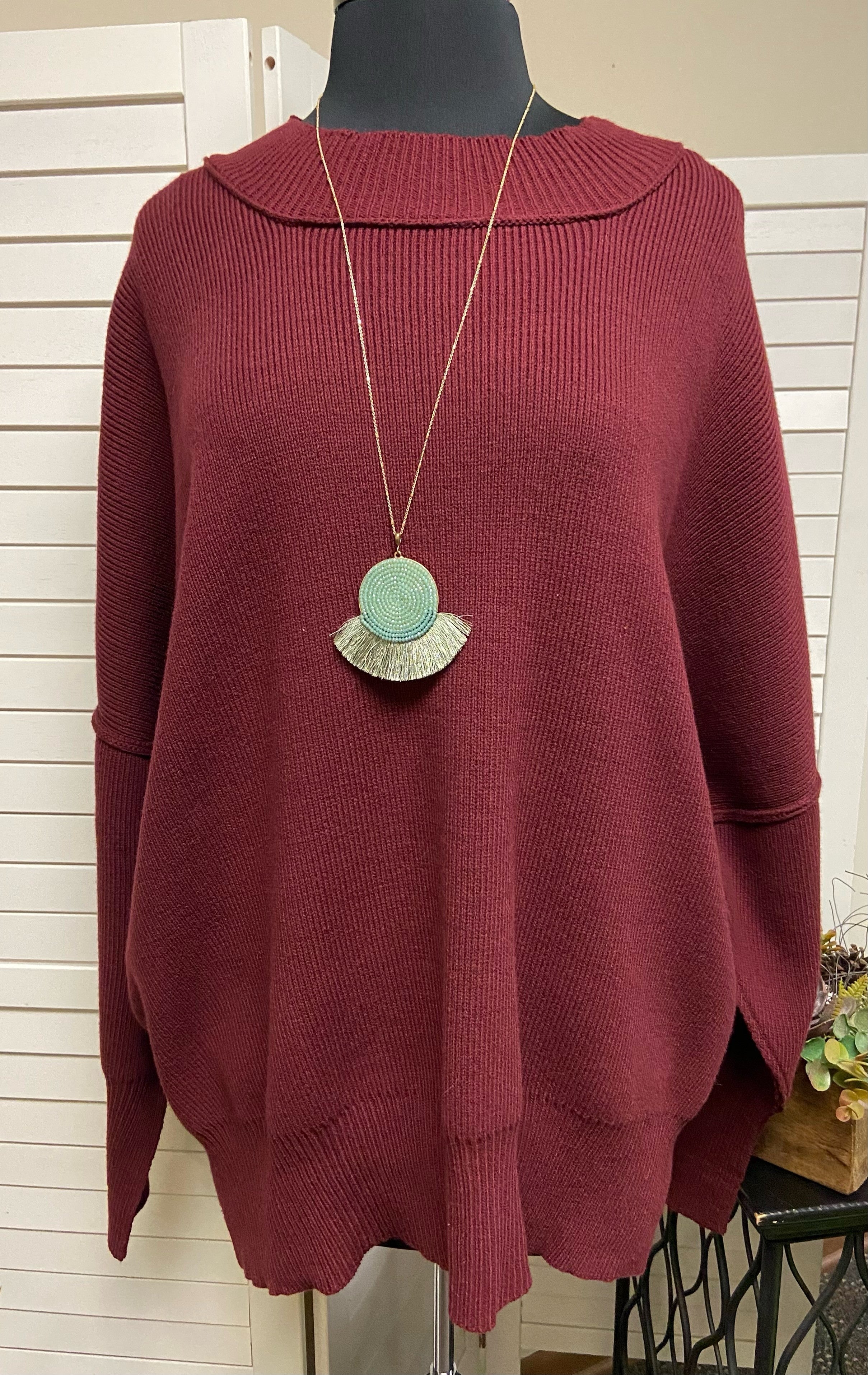 Side Slit Oversized Sweater