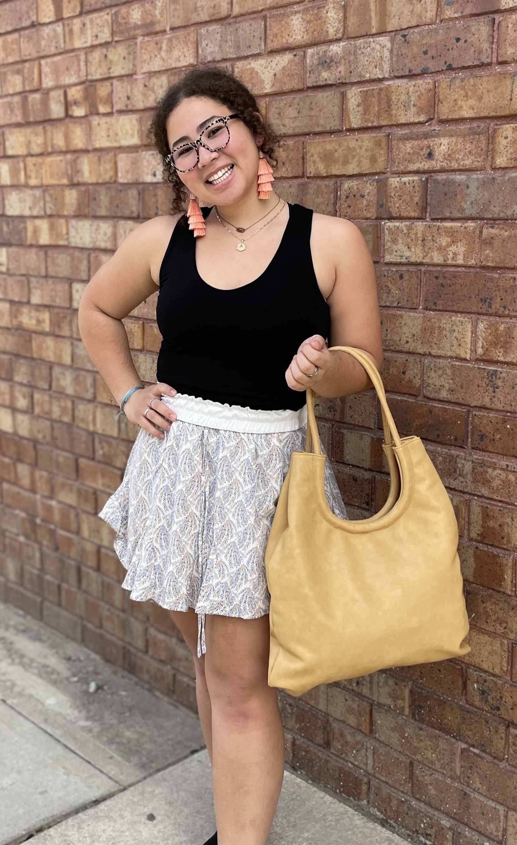 Denim Print Skort