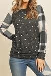 Plaid and Polka Dot with elbow patch