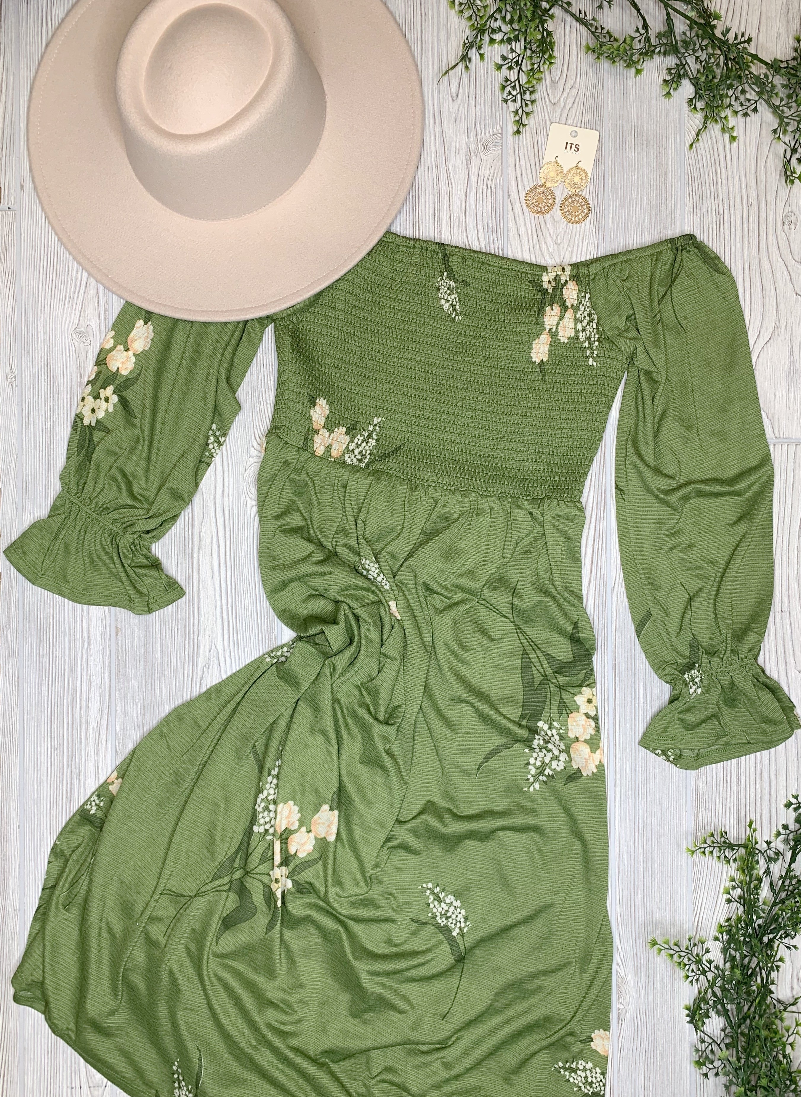 Smocked Midi Dress