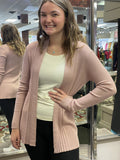 Mauve Ribbed Cardi