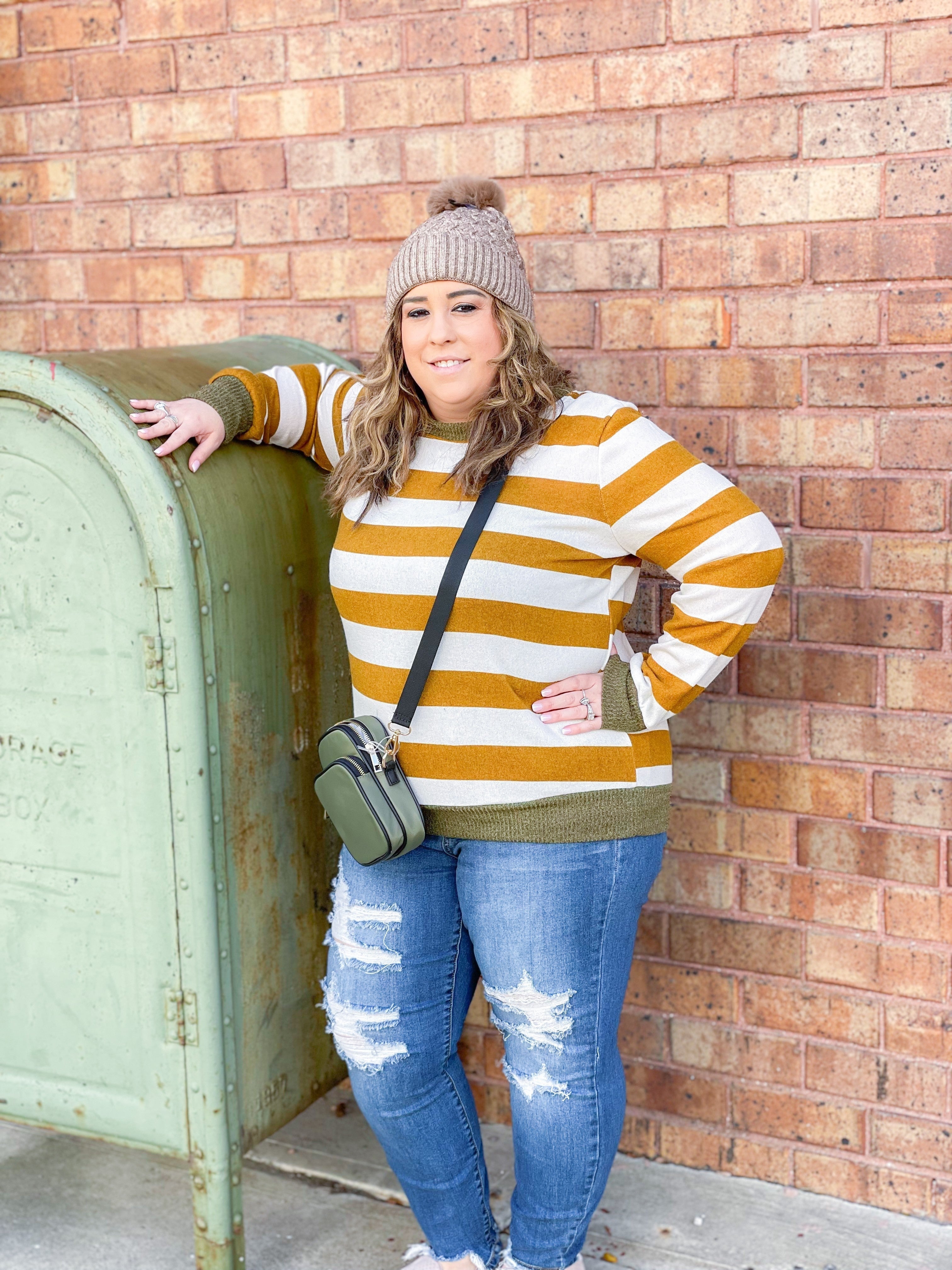 Mustard Striped Top